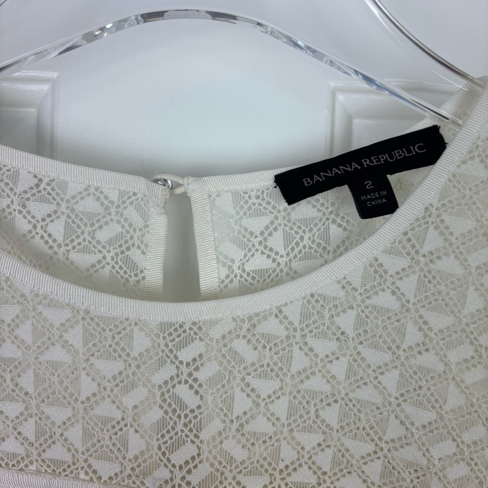 Banana Republic Ivory A-Line Dress Size 2 - Picture 6 of 13